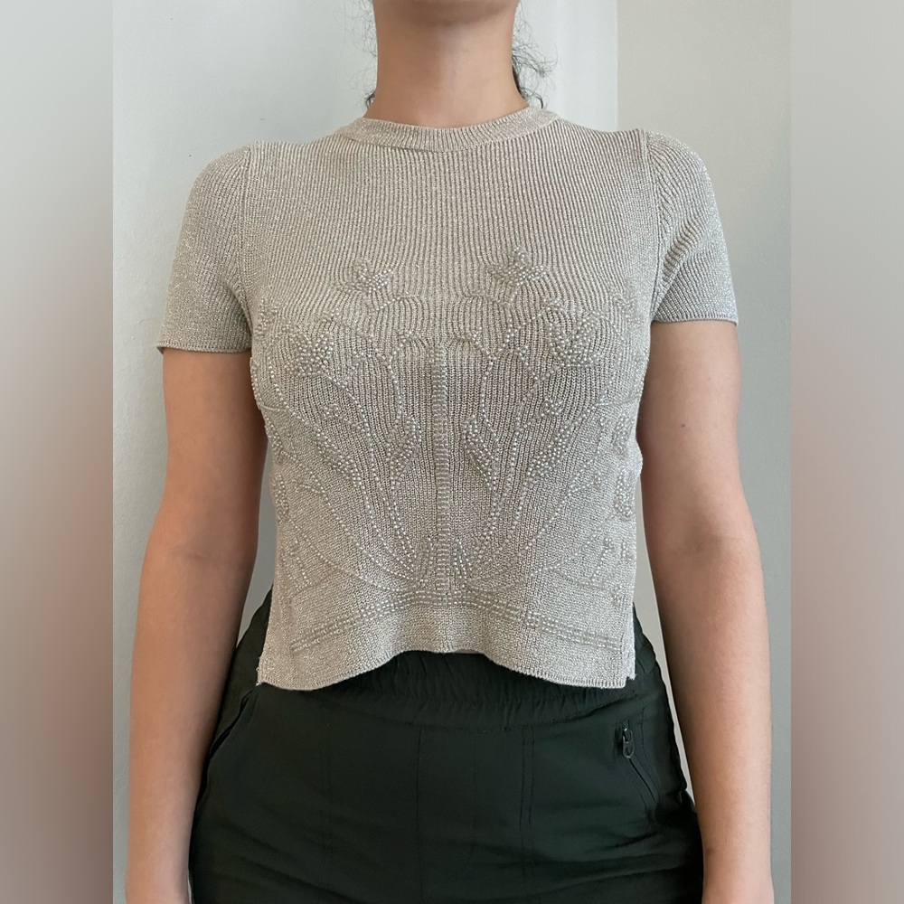 Zara Glittery Open-Back Top – Size Small, Worn Once
